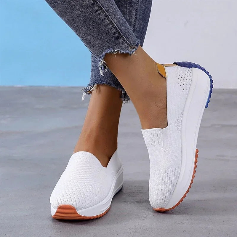 Damskie Sportowe Buty Slip-On z Siatkowym Wzorem