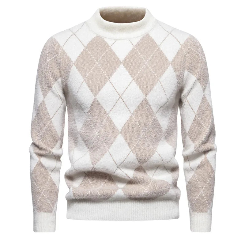 Elegancki Sweter Męski z Wzorem Argyle